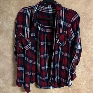 Plaid shirt| red and blue
